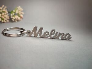 Nom Mélina Porte-Clefs/Etui-Taschen Pendentif/Cadeau en Acier Inox