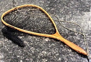 GORGEOUS! Ed EB Nemanic Net Michigan Wooden Fly Fishing Trout Vintage Steelhead - Foto 1 di 12