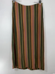 American Eagle Outfitters gestreifter Midirock elastischer Bund zum Überziehen Gr. XL neu ohne Etikett - Bild 1 von 5