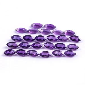 100 Pcs Natural Amethyst 8x4mm Marquise Shape Faceted Calibrated Loose Gemstone - Picture 1 of 6