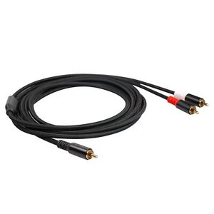 RCA Y Cable 1 RCA Male to 2 RCA Male Stereo Audio Cable Dual Shielded P0A8 - Picture 1 of 10