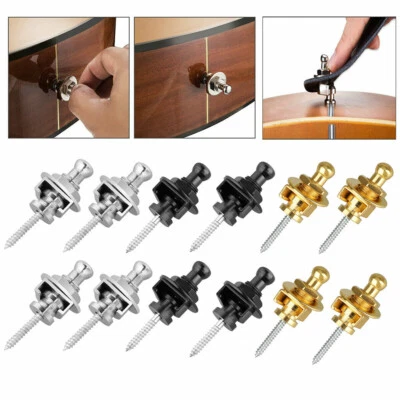 4-12PCS  Round Head Strap Locks Buttons for Guitar Bass Style Parts NEW TD - Imagem 1 de 4
