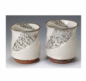 Yunomi KYO KIYOMIZU YAKI WARE Japanese Tea Cup Set Kohiki Four Seasons Inka  - Picture 1 of 11
