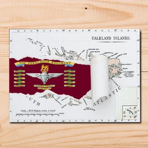 Falklands map Parachute Regiment military metal plaques signs poster image - Picture 1 of 2