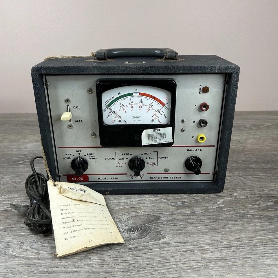 Triplett 晶体管测试仪型号 2590 复古测试设备未经测试 — 第 1/4 张图片