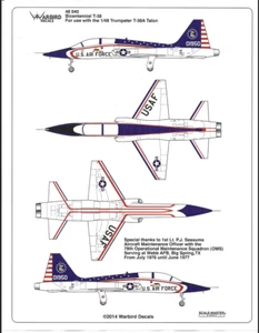 Warbird Bicentennial T-38A Talon Decals 1/48 040 For the Trumpeter Kit - Picture 1 of 3