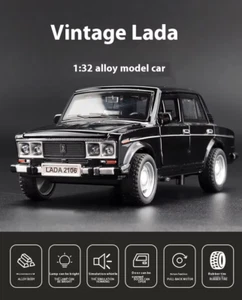 1:32 LADA 2106 Alloy Classic Car Model Diecast Metal Toy Sound and Light - Picture 1 of 16