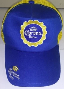 Vntg Blue/Yellow Corona Extra Snapback Hat OSFA New - Picture 1 of 6