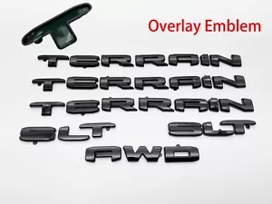 6PCS Gloss BLACK EMBLEM For 2020-2023 GMC Terrain BLACK DOOR TAILGATE Overlay - Picture 1 of 4