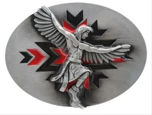 Nuevo Hombre Hebilla Plata Metal Guerrero Nativo Danza Vaquero Indio Moda Occidental - Imagen 1 de 11