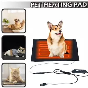 Almohadilla térmica eléctrica USB de 3 niveles para mascotas perro/gato cama calentador silla alfombra para hogar NUEVO - Imagen 1 de 8