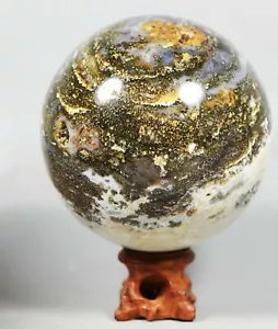 Museum Quality Natural Ocean Jasper Agate Crystal Geode Sphere Ball Egg Healing - Picture 1 of 12