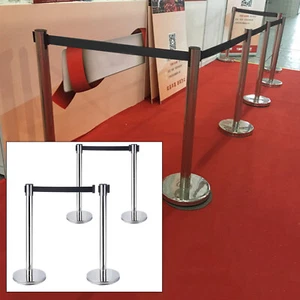 4X Personenleitsystem Crowd Control Barrieren Absperrung mit 2M Gurtband 90cmH - Bild 1 von 10