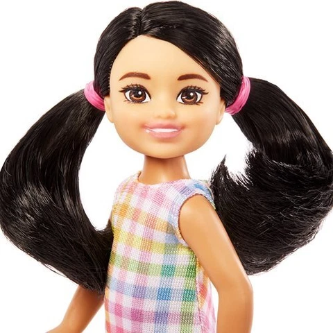 Barbie Chelsea Doll in Rainbow Plaid Dress Cover