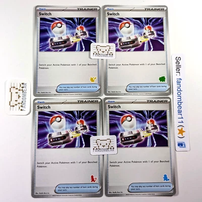 2023 Switch 4-card Promo Set! MY FIRST BATTLE STAMP card Pokemon TCG NM/LP - Image 1 of 4