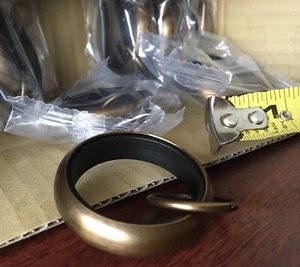 Pottery Barn Quiet-Glide Curtain Round Rings Small .75" Set of 10 - Burni. Brass - Picture 1 of 1
