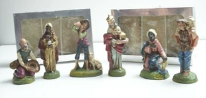 Vintage Weihnachtskrippe 6 Figuren Made In Italy Religiös - Bild 1 von 12
