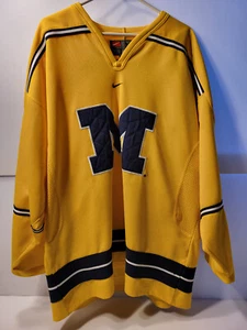 Hockey Jersey University of Michigan Wolverines Nike Team Sports Mens XL Maize - Picture 1 of 24