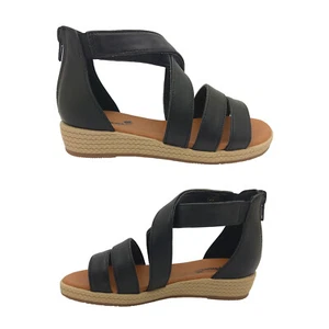 Anna Savia Girls Sandal Strappy Front Cross Ankle Strap Wedge Sole - Picture 1 of 11