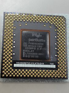 2x Intel Pentium 200MHz SY045 FV80502200 Socket7 ✅ Rare Vintage, Gold Recovery!