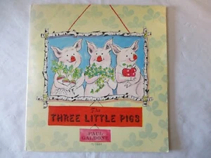 The Three Little Pigs Paul Galdone Book & Record 33 1/3 RPM Scholastic Book Serv - Picture 1 of 12