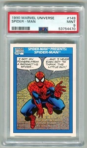 1990 Marvel Universe Spider-Man PSA 9 MINT #149 Spider-Man Presents - Bild 1 von 2