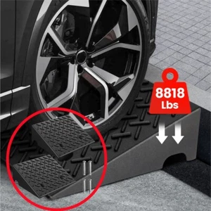2x Driveway Ramp 18.8''x18.7''x6.1'' Curb Rubber Threshold Ramp 8818lbs Load US - Picture 1 of 8