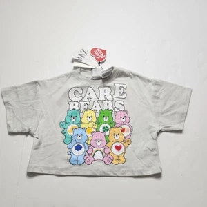 Zara T-Shirt Girls 6 Gray Graphic Cotton Care Bears Kid Core Crew Neck Cropped - Picture 1 of 5