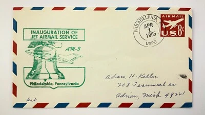 Inauguration of Jet Airmail Service Philadelphia PA 1965 Airmail HH350 - Image 1 of 4