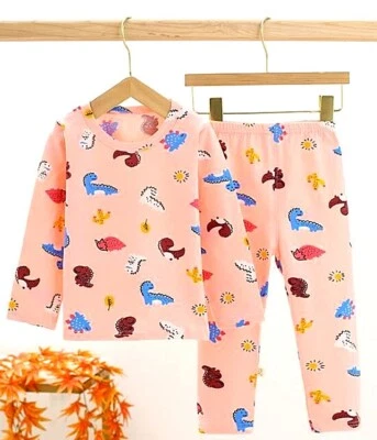 Conjunto de pijama para niños - Ropa de dormir de algodón orgánico de manga larga para niños y niñas (2-5 años) Foto 1 de 4