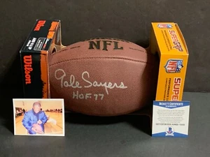 Gale Sayers Chicago Bears Autographed Signed Football HOF 77 Beckett COA . - Picture 1 of 1