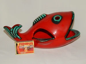 Grosse Figur FISCH Allgäuer Keramik Altstädten Deko Ascher Knabberzeugs 1960er - Picture 1 of 9