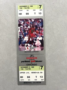 Michael Jordan 11/21/89 NBA Full Ticket Chicago Bulls Trailblazers Photo Ticket - Picture 1 of 2