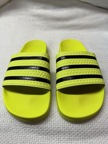 Adidas Originals Adilette Slides sandali elettrici giallo e nero uomo taglia 11