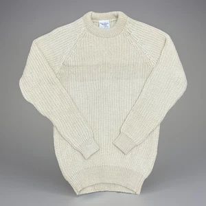 Maglione Vintage Pescatore Aran Piccolo Grosso Maglia Misto Alpaca Made In England Anni 80 - Foto 1 di 10