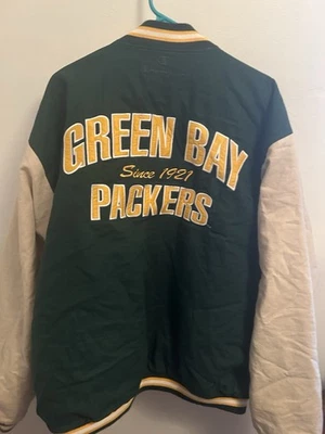 Chaqueta Abrigo Algodón Estilo Letterman Grande NFL Campeón De Colección Green Bay Packers Foto 1 de 4