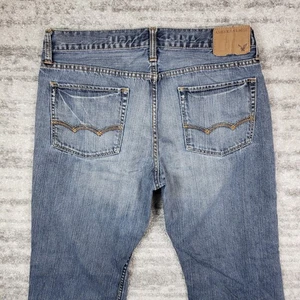 American Eagle Jeans Mens 34x32 Low Rise Bootcut Blue Measure 35x30 - Picture 1 of 10