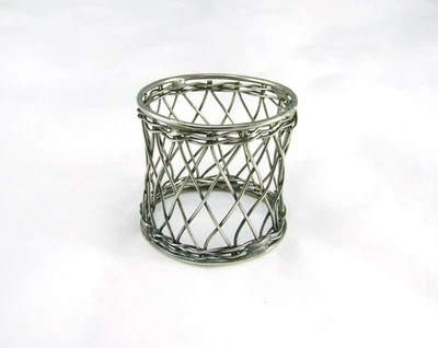 Unknown Maker Inossidabile Filo Tessuto Style Lotto Di 2 Tovagliolo Anelli - Immagine 1 di 3