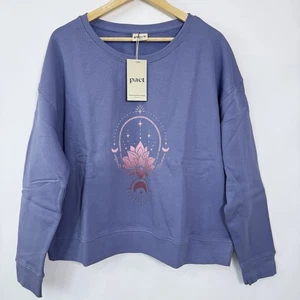 Sudadera holgada Pact Ombre Lotus para mujer XL púrpura suave algodón orgánico nueva con etiquetas - Imagen 1 de 8