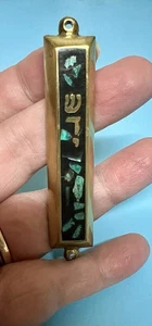 Vintage Messing Mezuzah mit Intarsien Eilat Stein. Nur Koffer wunderschön. - Bild 1 von 11