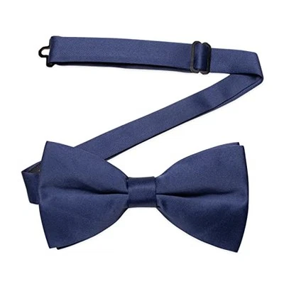 Pre-Tied Bow Tie Satin Solid Bowtie Adjustable L-(adults,full age) Navy Blue Foto 1 de 4