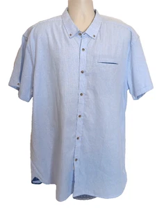 Camisa con botones Marc Ecko XXL azul mini cuadros para hombre - Imagen 1 de 10