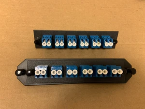 2x Fiber Optic Panel 12 Port 6 LC Duplex Adapter OM3 OM4 - Picture 1 of 2