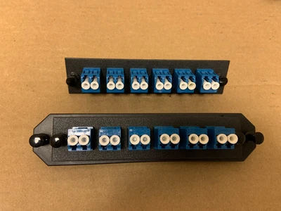 2x Fiber Optic Panel 12 Port 6 LC Duplex Adapter OM3 OM4 - Image 1 of 2
