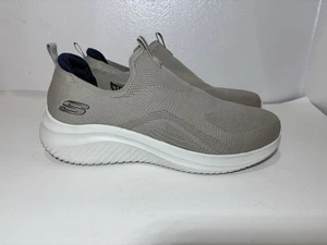 Skechers Shoes Men Sport Slip On Memory Foam Comfort Taupe Casual Mesh 232682 - Picture 1 of 9