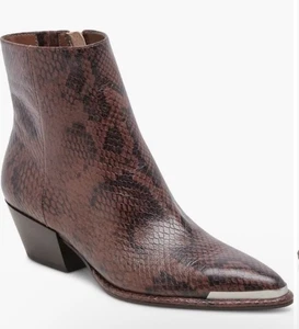 DOLCE VITA Stivaletti Donna Nonah Stampa Serpente Marrone Tg 9,5 NUOVI - Foto 1 di 12