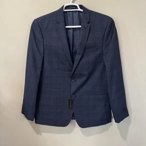 ANDREW FEZZA Blue Check 2-Piece Suit Set Blazer Jacket 42R / Pants 35 Unhemmed - Picture 1 of 16