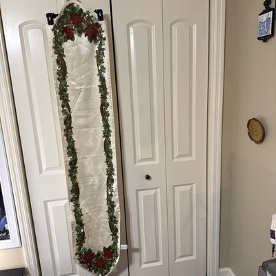 St. Nicholas Square Holiday Christmas Table Runner 13x72  Poetic Greenery Pine - Image 1 of 4