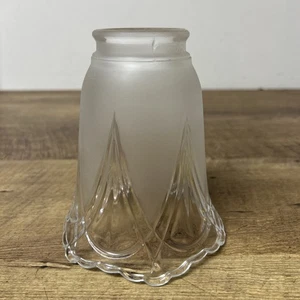 2 globi in vetro vintage per lampada ricambio altezza 5 1/4” con attacco 2” - Foto 1 di 6