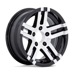 14x6 Helo HE821 Big Dog Gloss Black Machined Wheel 5x4.5 (-6mm) - Picture 1 of 5